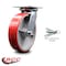 Service Caster 8 Inch Red Poly on Cast Iron Caster with Roller Bearing and Swivel Lock SCC SCC-35S820-PUR-RS-BSL - alternate 2